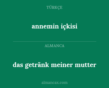 das getränk meiner mutter - annemin içkisi