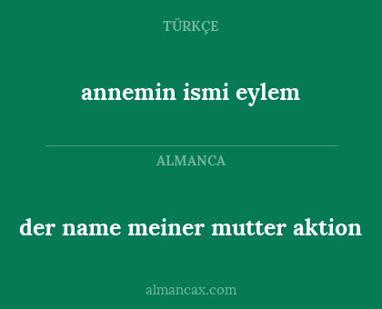 annemin ismi eylem - der name meiner mutter aktion