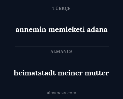 heimatstadt meiner mutter - annemin memleketi adana
