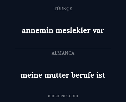 meine mutter berufe ist - annemin meslekler var