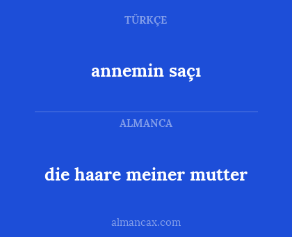die haare meiner mutter - annemin saçı