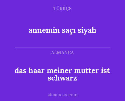 das haar meiner mutter ist schwarz - annemin saçı siyah