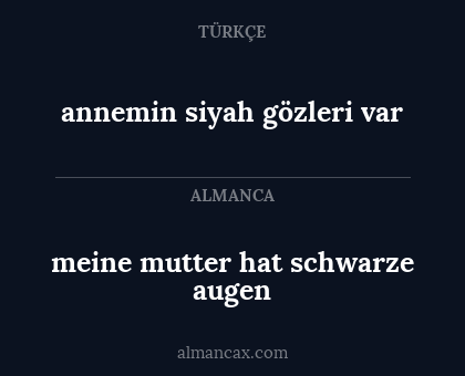 meine mutter hat schwarze augen - annemin siyah gözleri var