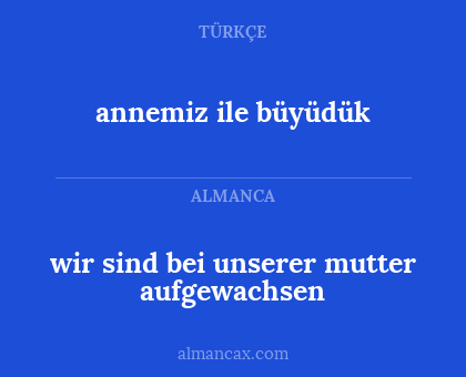 wir sind bei unserer mutter aufgewachsen - annemiz ile büyüdük
