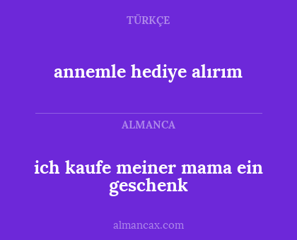 annemle hediye alırım - ich kaufe meiner mama ein geschenk
