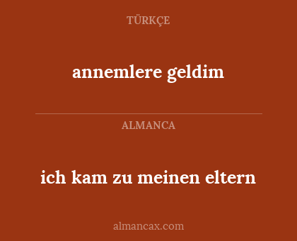 annemlere geldim - ich kam zu meinen eltern