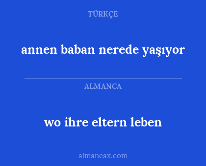 wo ihre eltern leben - annen baban nerede yaşıyor