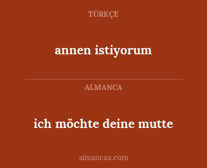 annen istiyorum - ich möchte deine mutte