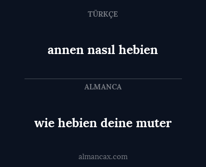 wie hebien deine muter - annen nasıl hebien