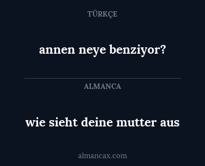 wie sieht deine mutter aus - annen neye benziyor?