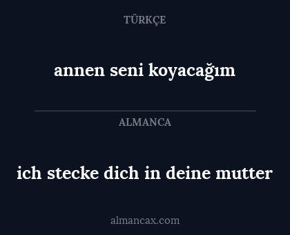 annen seni koyacağım - ich stecke dich in deine mutter