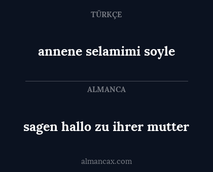 annene selamimi soyle - sagen hallo zu ihrer mutter