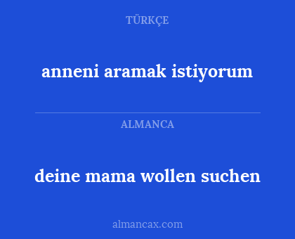 deine mama wollen suchen - anneni aramak istiyorum