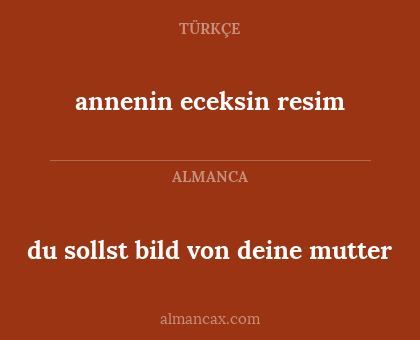 du sollst bild von deine mutter - annenin eceksin resim