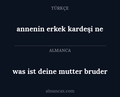 annenin erkek kardeşi ne - was ist deine mutter bruder