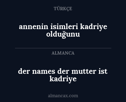 annenin isimleri kadriye olduğunu - der names der mutter ist kadriye