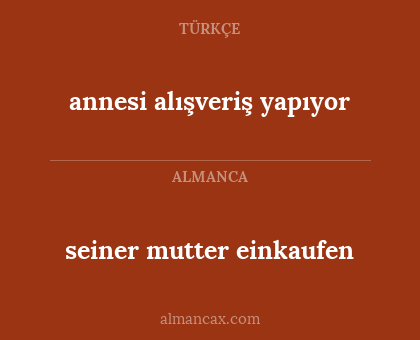 seiner mutter einkaufen - annesi alışveriş yapıyor