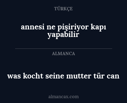 annesi ne pişiriyor kapı yapabilir - was kocht seine mutter tür can