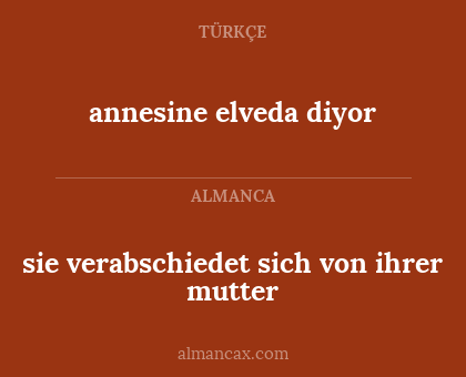 sie verabschiedet sich von ihrer mutter - annesine elveda diyor