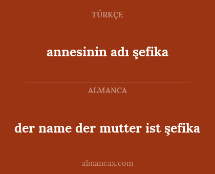 annesinin adı şefika - der name der mutter ist şefika