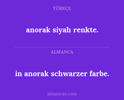 in anorak schwarzer farbe. - anorak siyah renkte.