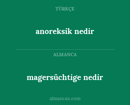 anoreksik nedir - magersüchtige nedir