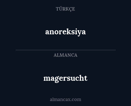magersucht - anoreksiya