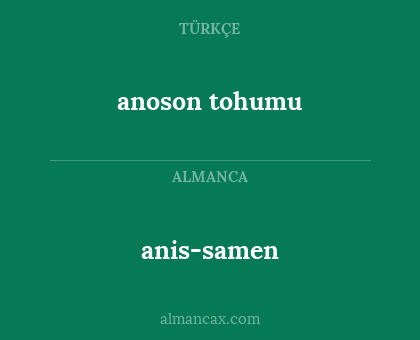 anis-samen - anoson tohumu