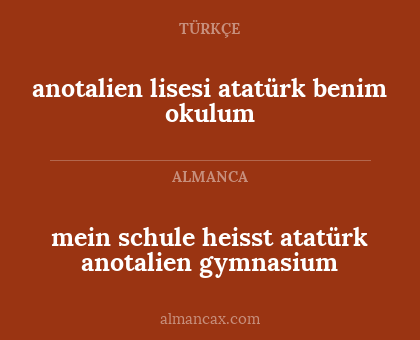 anotalien lisesi atatürk benim okulum - mein schule heisst atatürk anotalien gymnasium