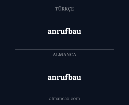 anrufbau - anrufbau