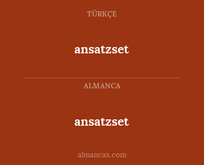 ansatzset - ansatzset