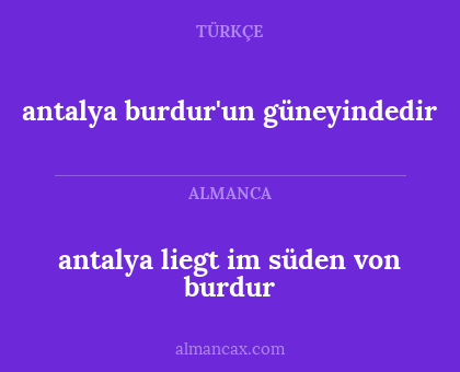 antalya burdur'un güneyindedir - antalya liegt im süden von burdur