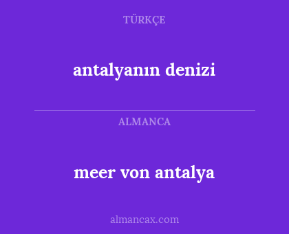 antalyanın denizi - meer von antalya