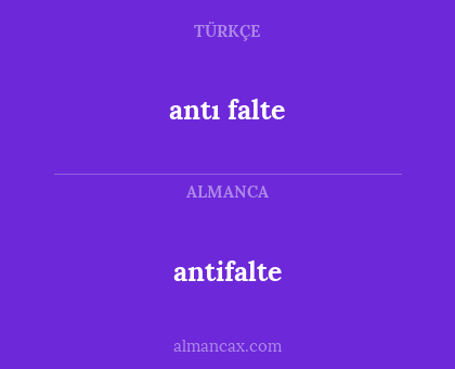 antifalte - antı falte