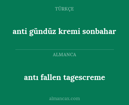 antı fallen tagescreme - anti gündüz kremi sonbahar