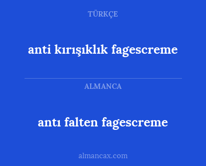 antı falten fagescreme - anti kırışıklık fagescreme