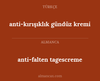 anti-falten tagescreme - anti-kırışıklık gündüz kremi