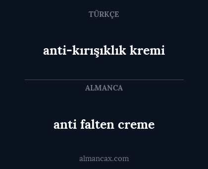 anti falten creme - anti-kırışıklık kremi