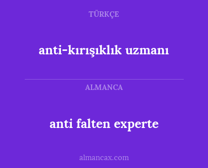 anti falten experte - anti-kırışıklık uzmanı