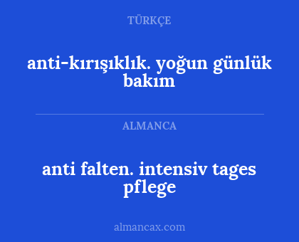 anti-kırışıklık. yoğun günlük bakım - anti falten. intensiv tages pflege