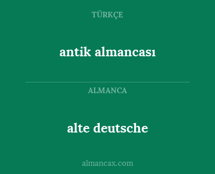 alte deutsche - antik almancası