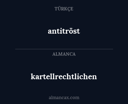 antitröst - kartellrechtlichen