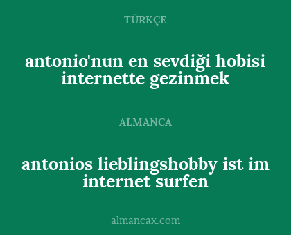 antonio'nun en sevdiği hobisi internette gezinmek - antonios lieblingshobby ist im internet surfen