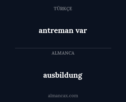 ausbildung - antreman var