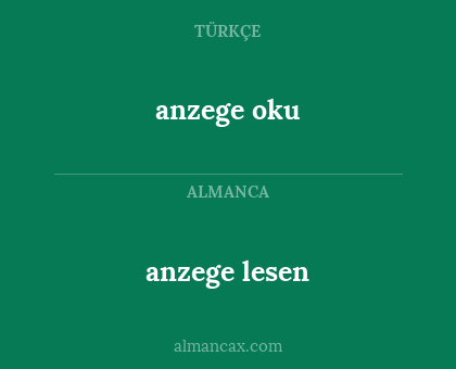 anzege lesen - anzege oku