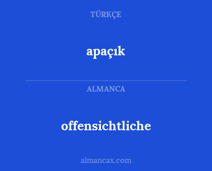 apaçık - offensichtliche