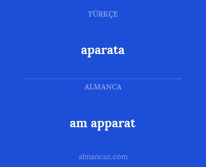 aparata - am apparat