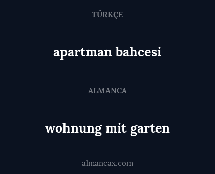 apartman bahcesi - wohnung mit garten