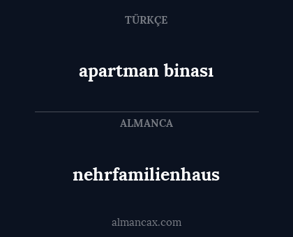 nehrfamilienhaus - apartman binası