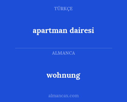 wohnung - apartman dairesi